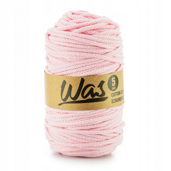 Cordons tressé coton 5 mm, 100 m, couleur rose 090