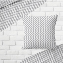 Tissu coton au métre couleur blanche zigzag gris