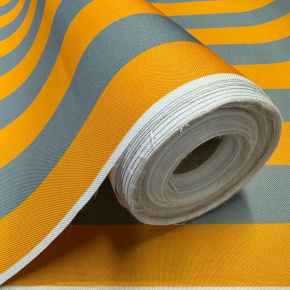 Tissu d'extérieur, déperlant pour transats et hamacs de jardin, gris-jaune, 5 cm