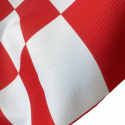 Látka do exteriéru na zahradné lehátka a húpacie siete, farba Bielo Červená Šachovnica 5x10 cm