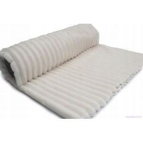 Minky tissu à rayures, 380 g/m², largeur 160 cm, ecru