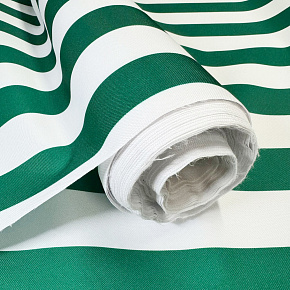Tissu d'extérieur, déperlant pour transats et hamacs de jardin, blanc-vert, 5 cm