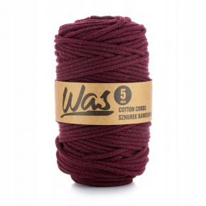 Cordons tressé coton 5 mm, 100 m,  couleur bordeaux 180