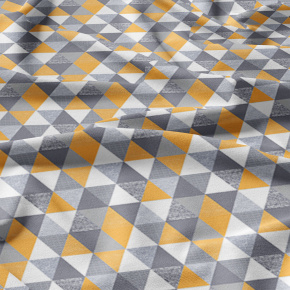 Tissu en coton uni au mètre, 125 g/m², largeur 160 cm, Triangulair jaune maron