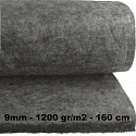 Feutrine technique 9 mm, 1200 g/m², largeur 160 cm, gris