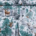 Tissus en coton de Noël au mètre, 160 cm motif Nature Vert