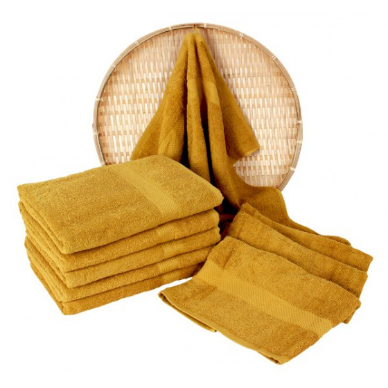 Serviette de bain 70x130 cm, couleur moutarde