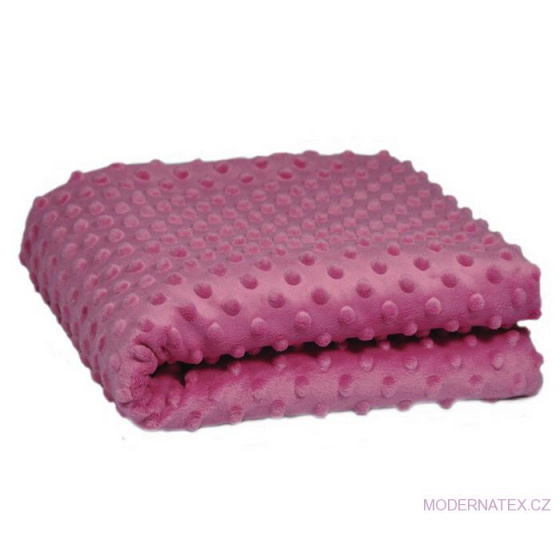 Minky 380 látky mikroplyš puntíky barva sv. fuchsia