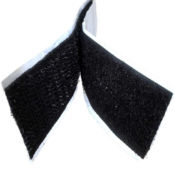 Bande adhésive auto-agrippante crochet et boucle Noire 2x10 cm, largeur 25 mm