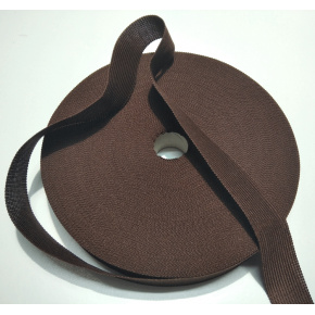 Bande ourlet polyester 15 mm  couleur marron