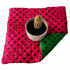 Coussin d'assise 40x40x2cm Pois Noir sur Rouge et Vert