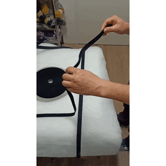 Auto-agrippant à coudre élastique crochet et boucle noir 25mm 25 m 