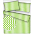 Tissu coton au métre couleur blanche zigzag vert 1