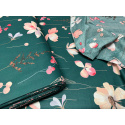 Tissu coton Fleurs sur Vert