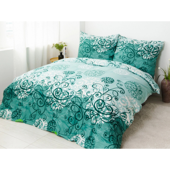 Linge de lit Amelie en coton, couleur menthol, 140x200 cm 
