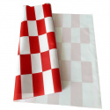 Tissu d'extérieur pour transats et hamacs de jardin, Blanc-Rouge Damier 5x10 cm