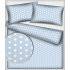 Tissu coton au métre couleur bleu pois blanche 10 mm