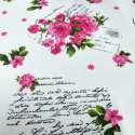 Tissu en coton au mètre, 125 g/m², largeur 160 cm, imprimé à fleurs rouges