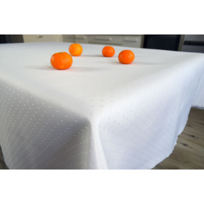 Nappe déperlante Pois, 110x160 cm, couleur Blanche,  anti tache