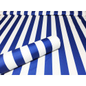 Tissu imperméable PREMIUM couleur rayures bleus blanches