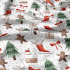 Tissus en coton de Noël au mètre, 160 cm motif Noël blanche