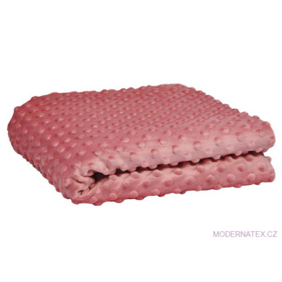 Minky 380 látky mikroplyš puntík  barva starorůžová 2