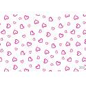 Tissu coton au métre couleur blanche, coeurs Rose