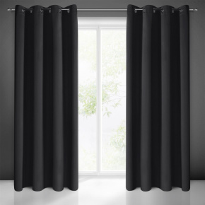 Rideau occultant à œillets couleur noir 135X250 cm
