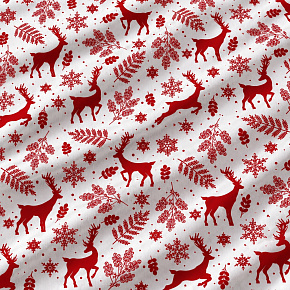 Tissus en coton de Noël au mètre, 160 cm motif Noël Blanc