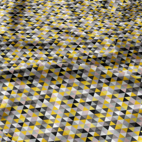 Tissu en coton uni au mètre, 125 g/m², largeur 160 cm, Triangulair jaune gris