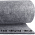 Feutrine technique 7 mm, 750 g/m², largeur 160 cm, gris