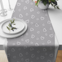 Tissu coton au métre couleur gris coeurs blanche 373