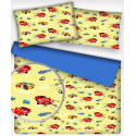 Tissu coton au métre imprimé Auto sport jaune 