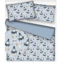 Tissu coton au métre imprimé Fusées grenat 675