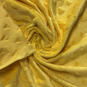 Tissu minky coeurs, 330 gr/m2, largeur 160 cm, jaune