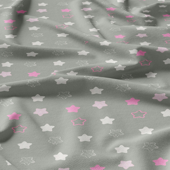 Tissu coton au mètre, 125 g/m², largeur 160 cm, imprimé Etoiles 