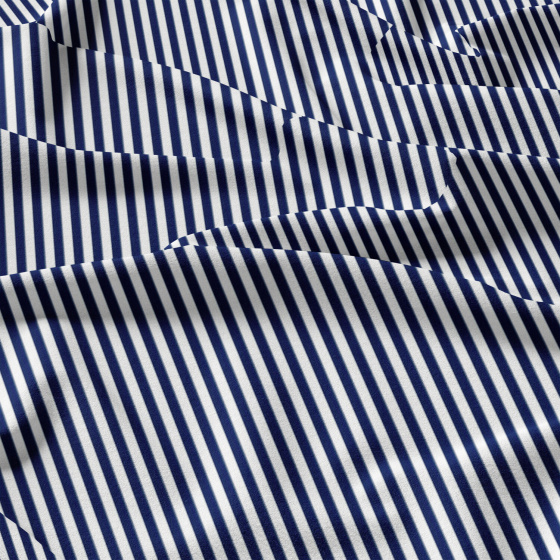 Tissu coton au métre couleur blanche rayé grenat