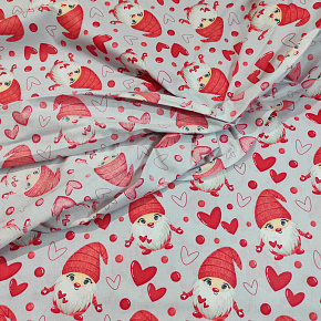 Tissus en coton de Noël au mètre, motif Saint Nikolas sur gris, 160 cm Tissus en coton de Noël au mètre, motif Saint Nikolas sur gris, 160 cm