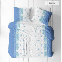 Linge de lit en flanelle avec fermeture, couleur Bleu, 140x200 cm