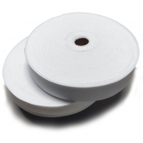 Bande ourlet polyester 40 mm  couleur blanche
