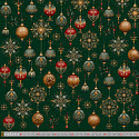 Tissus en coton de Noël au mètre, 160 cm motif Boules de Noël vert
