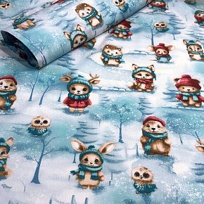 Tissus en coton de Noël au mètre, 160 cm motif Noël blanche