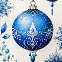 Tissus en coton de Noël au mètre, 160 cm motif Boules de Noël blanc