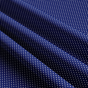 Tissu coton au métre couleur bleu pois blanche 2 mm