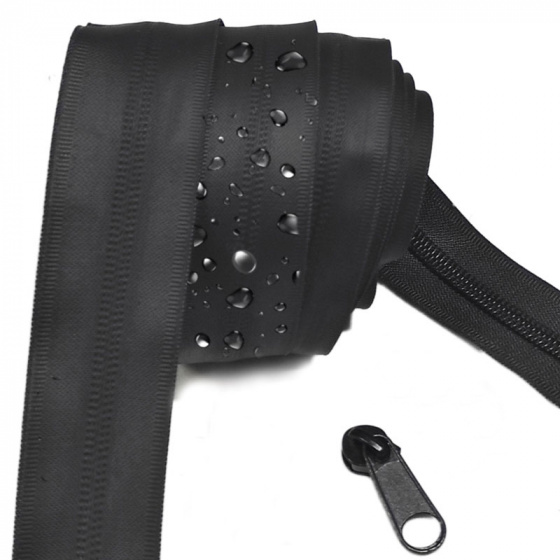 Voděodolný zip spirálový černý 5 mm, metráž