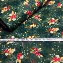 Świąteczna tkanina bawełniana wzór na zielonem tle