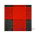 Bavlněná flanelová látka vzor kostka červená  4x4 cm 
