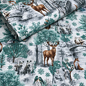 Tissus en coton de Noël au mètre, 160 cm motif Nature Vert