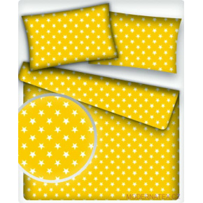 Tissu coton au mètre, 125 g/m², largeur 160 cm, imprimé Etoiles jaune     