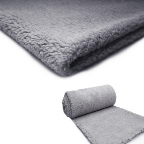 Tissu imitation fourrure d'agneau, 320 g/m², largeur 160 cm, 08 gris clair